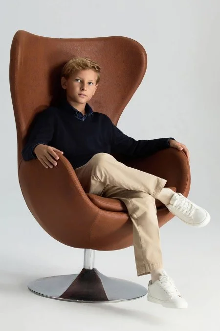 Pamuklu Camel Chino Çocuk Pantolon