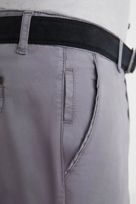 Pamuklu Koyu Gri Regular Fit Chino Pantolon