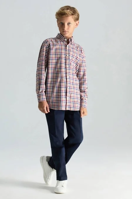 Pamuklu Lacivert Chino Çocuk Pantolon