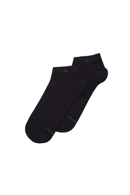 Pamuklu Siyah İkili Sneaker Çorap Seti