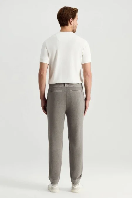 Pike Örgü Pamuk Karışım Açık Gri Triko Lounge Pantolon