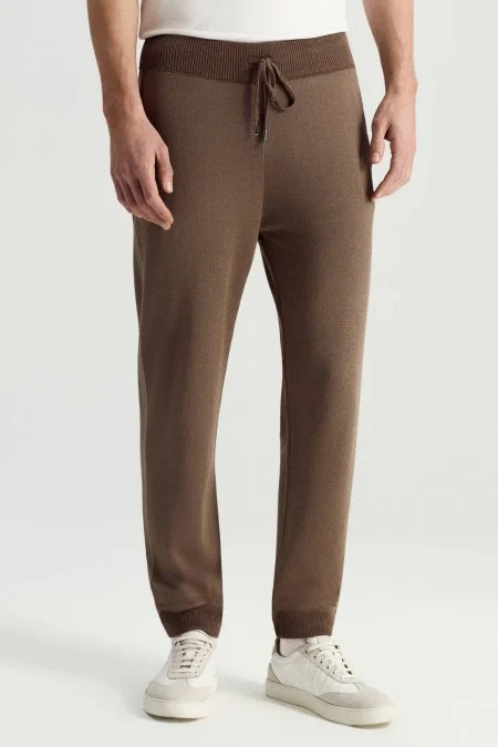 Pike Örgü Pamuk Karışım Kahverengi Triko Lounge Pantolon