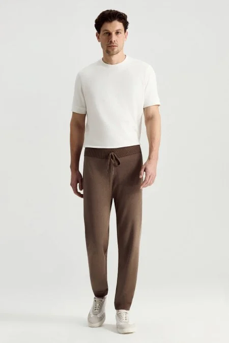 Pike Örgü Pamuk Karışım Kahverengi Triko Lounge Pantolon