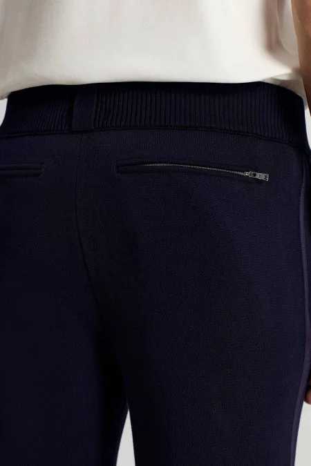 Pike Örgü Pamuk Karışım Lacivert Triko Lounge Pantolon