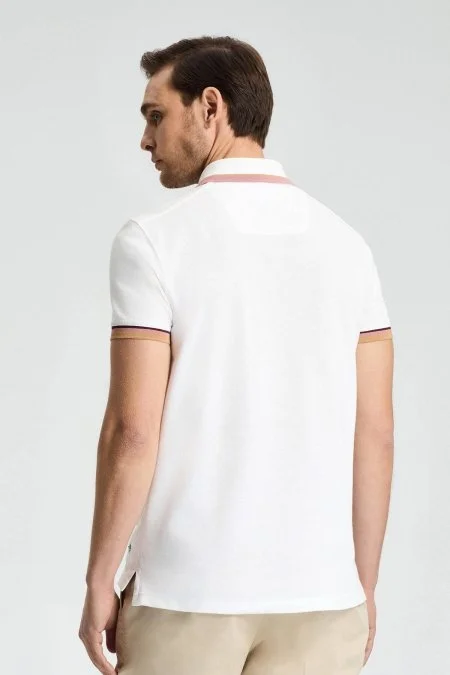 Pike Pamuk Beyaz Polo T-Shirt