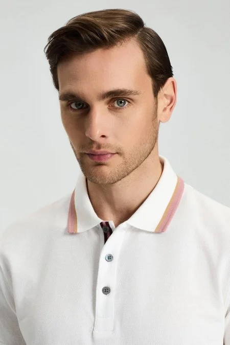 Pike Pamuk Beyaz Polo T-Shirt