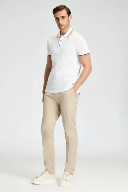 Pike Pamuk Beyaz Polo T-Shirt