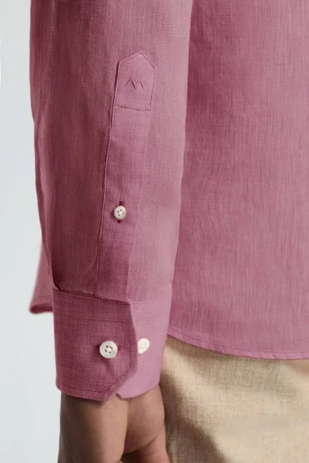 Pudra Saf Keten Spor Gömlek