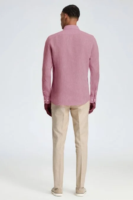 Pudra Saf Keten Spor Gömlek