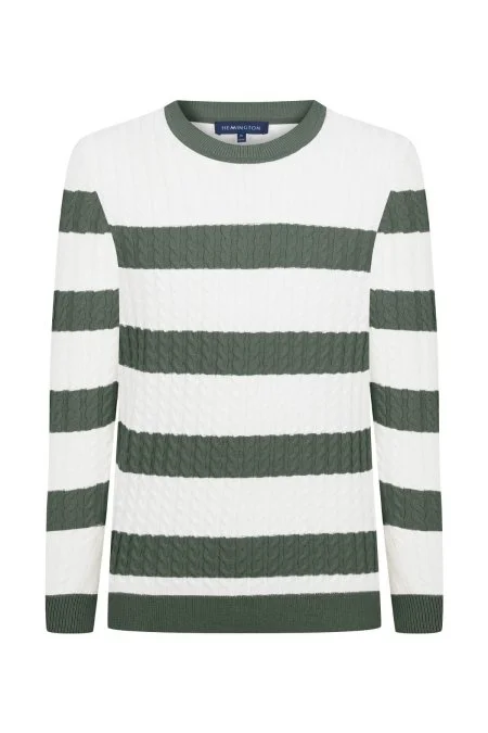 Saç Örgü Desen Haki Beyaz İnce Yazlık Triko