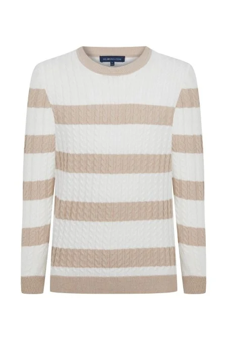 Saç Örgü Desen Krem Rengi Beyaz İnce Yazlık Triko