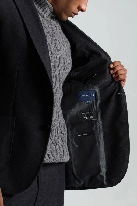 Saf Kaşmir Antrasit Blazer Ceket