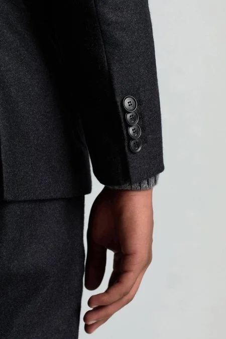 Saf Kaşmir Antrasit Blazer Ceket