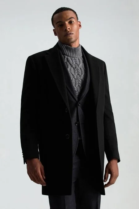 Saf Kaşmir Antrasit Blazer Ceket