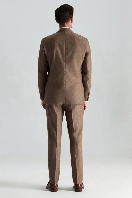 Saf Kaşmir Tütün Rengi Blazer Ceket