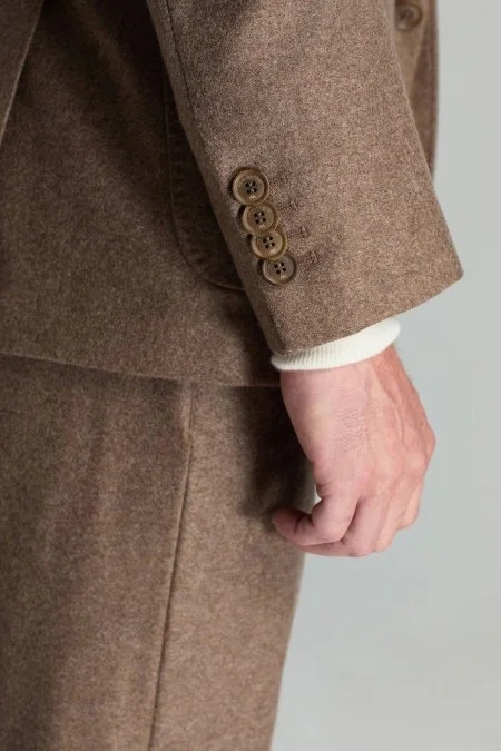 Saf Kaşmir Tütün Rengi Blazer Ceket