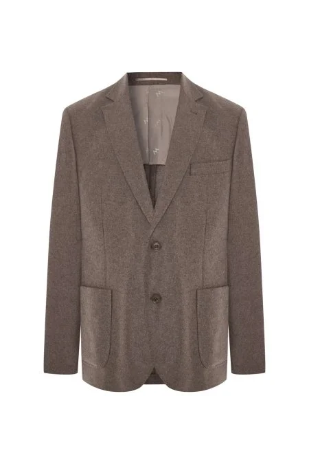 Saf Kaşmir Tütün Rengi Blazer Ceket