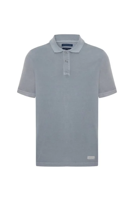 Saf Pamuk Açık Gri Polo Yaka T-Shirt