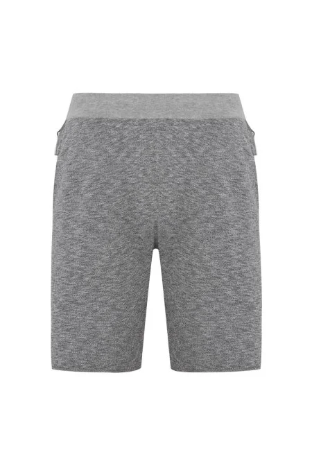 Saf Pamuk Açık Gri Triko Şort