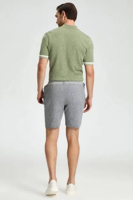 Saf Pamuk Açık Gri Triko Şort