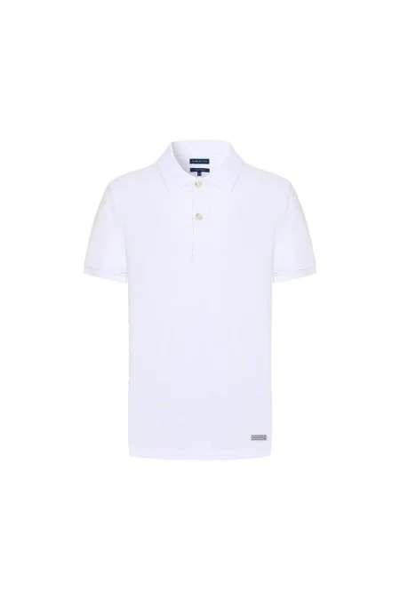 Saf Pamuk Beyaz Polo Yaka Çocuk T-Shirt