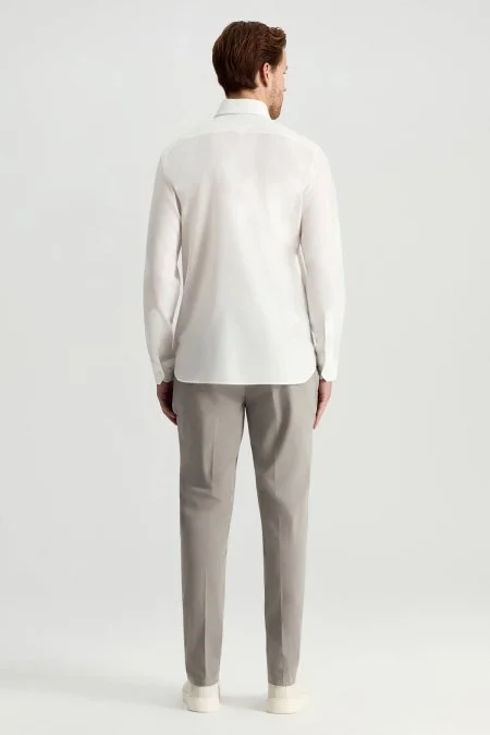 Saf Pamuk Beyaz Yazlık Oxford Gömlek