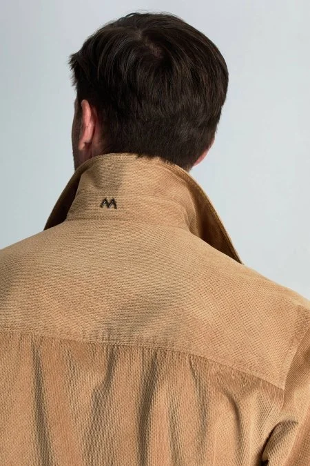 Metal Düğmeli Camel Kadife Ceket Gömlek