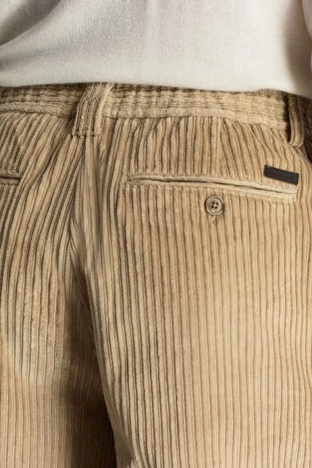 Saf Pamuk Camel Relax Kadife Pantolon