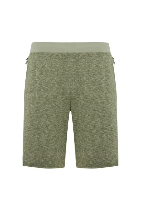 Saf Pamuk Haki Triko Şort