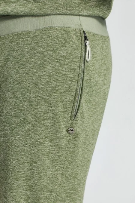 Saf Pamuk Haki Triko Şort