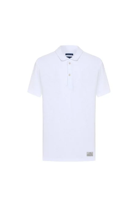 Saf Pamuk Havlu Kumaş Beyaz Polo Yaka Çocuk T-Shirt
