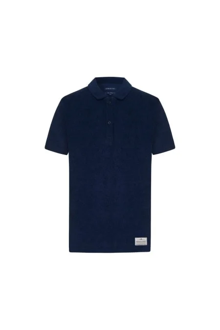 Saf Pamuk Havlu Kumaş Lacivert Polo Yaka Çocuk T-Shirt