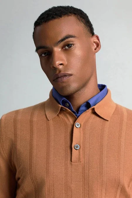 Saf Pamuk Düğmeli Koyu Mavi Oxford Gömlek