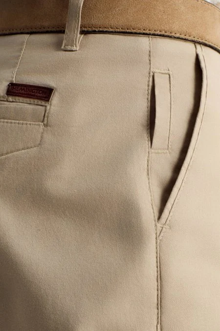 Saf Pamuk Krem Yazlık Chino Pantolon