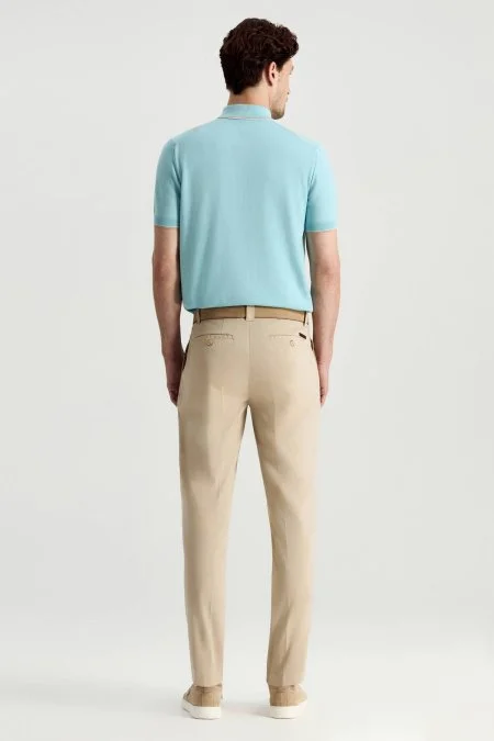 Saf Pamuk Krem Yazlık Chino Pantolon