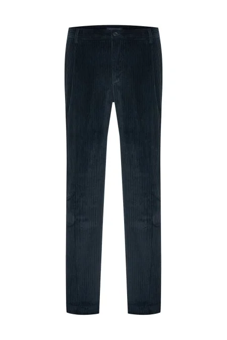 Saf Pamuk Lacivert Relax Kadife Pantolon