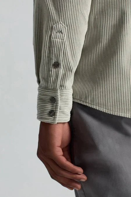 Saf Pamuk Açık Gri Kadife Ceket Gömlek