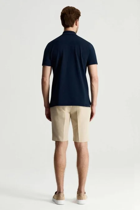 Saf Pamuk Lacivert Polo Yaka T-Shirt