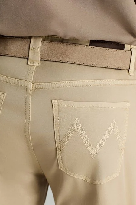 Saf Pamuk Slim Fit 5 Cep Krem Yazlık Chino Pantolon