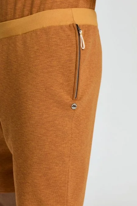 Saf Pamuk Turuncu Triko Şort