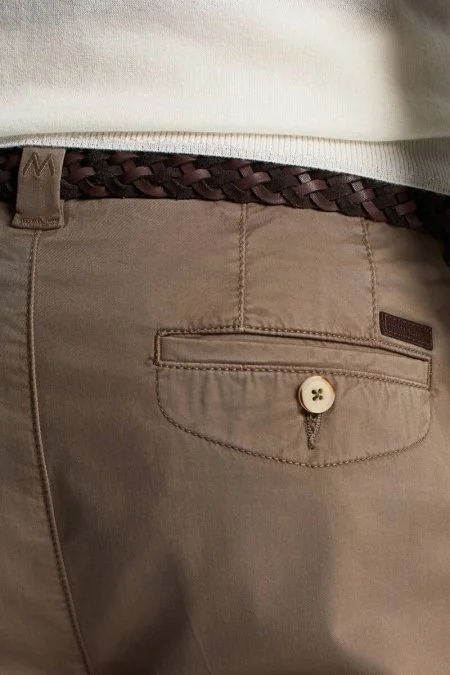 Saf Pamuk Tütün Rengi Regular Fit Chino Pantolon