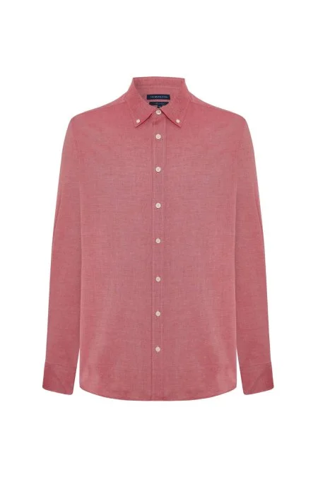 Saf Pamuk Pembe Yazlık Oxford Gömlek