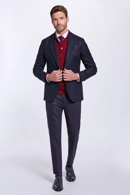 Saf Yün Lacivet Blazer Ceket
