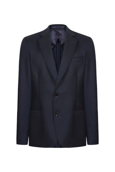 Saf Yün Lacivet Blazer Ceket