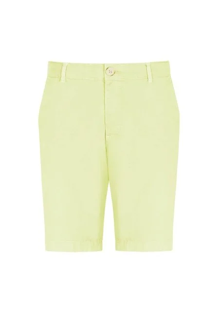 Sarı Pamuk Chino Bermuda Şort
