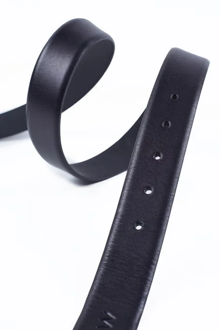 El Yapımı Siyah Klasik Deri Kemer