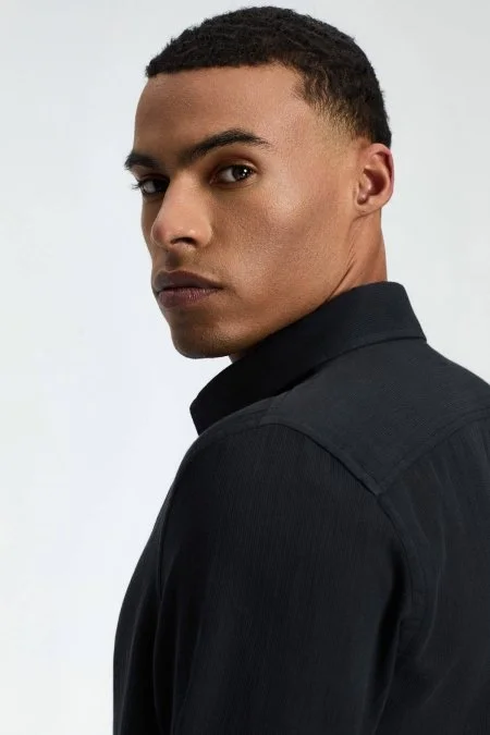 Siyah Saf Pamuk Gömlek