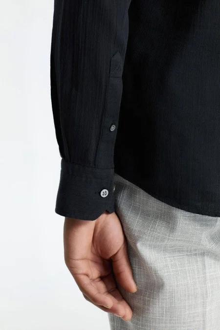 Siyah Saf Pamuk Gömlek