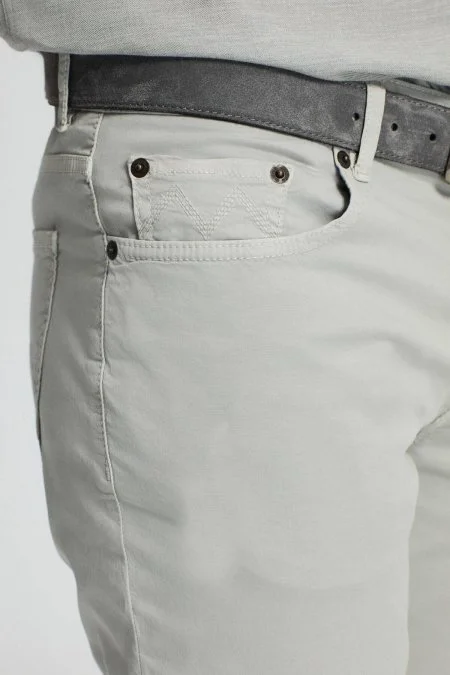 Slim Fit 5 Cep Açık Gri Chino Pantolon