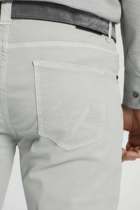 Slim Fit 5 Cep Açık Gri Chino Pantolon